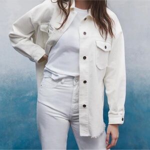 Zara cream corduroy shacket